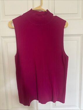 Chico's Sleeveless Mock Neck Tank in Fuchsia
